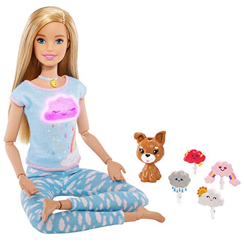 Mattel Barbie Breathe with Me Meditation Doll, Blonde, with Lights & Guided Meditation, Multi (GMJ72)