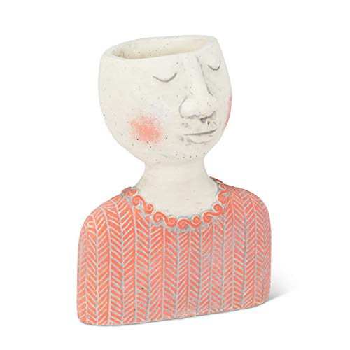 Abbott Collection  27-KINFOLK-437 Lg Female Head Planter-13 H, Multi Colour