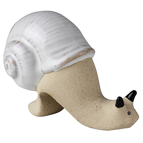 HomArt Crawling Snail Garden Figurine, 4inch Length, Ceramic
