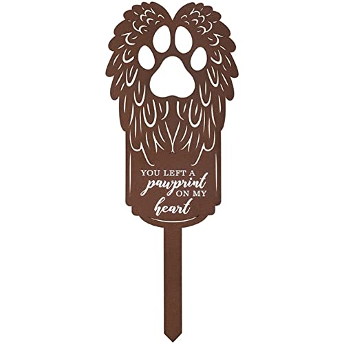 Carson Home 23065 Pawprint On My Heart Memorial Garden Stake, 15-inch Height