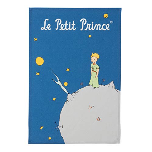 Coucke French Cotton Digitally Printed Tea Towel, The Little Prince Planet, 20-Inches by 30-Inches, Blue, 100% Cotton