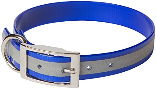 OmniPet 100D-RFBL23 Sunglo Reflective Regular Dog Collar, 1 x 23", Blue