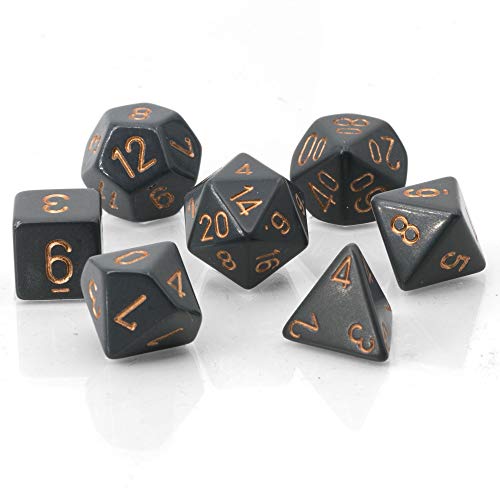 Chessex CHX25420 Dice-Opaque Dark Grey/Copper Set