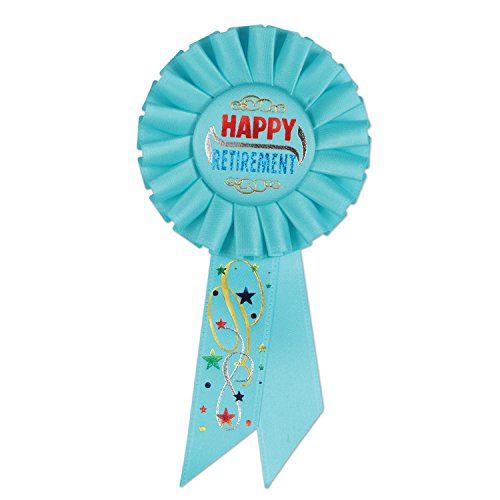 Beistle Happy Retirement Rosette, 31/4 by 61/2-Inch