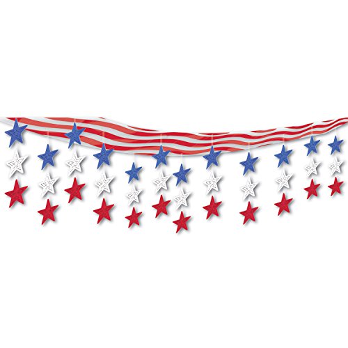 Beistle Stars & Stripes Ceiling Decor (red, white, blue) Party Accessory (1 count) (1/Pkg)
