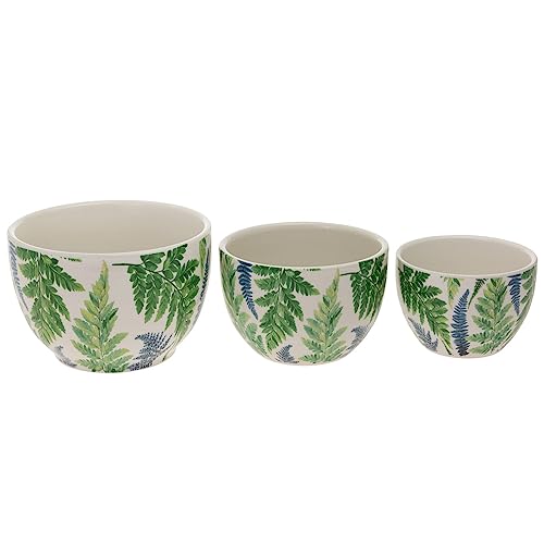 Boston International Ceramic Bowls Nesting Prep Serving Bowl Set, 3 Sizes, Arwea