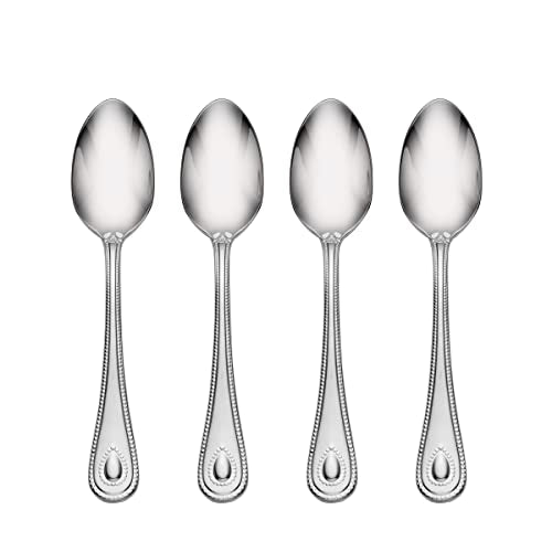 Lenox French Perle Teaspoons, Set of 4, 0.38, Metallic