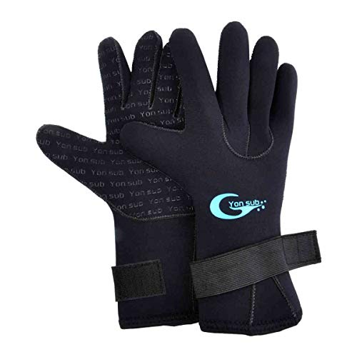 yonsub 3mm Anti-Slip Neoprene Five Finger Warm Gloves for Diving Snorkeling Paddling Surfing Kayaking Canoeing Spearfishing Skiing