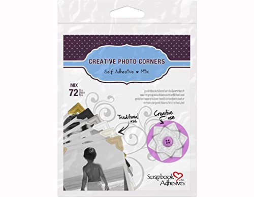 Scrapbook Adhesives by 3L 3L Scrapbook Adhesives Self-Adhesive Creative Paper Photo Corners, Variety, 72-Pack