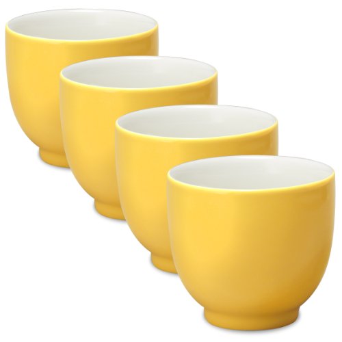 FORLIFE Q Tea Cup (Set of 4), 7 oz, Mandarin