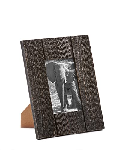 Giftcraft 094986 Dark Brown Wood Plank Photo Frame, Holds a 4 x 6 Photo, 9.8-inch Height, China fir, MDF, glass and paper