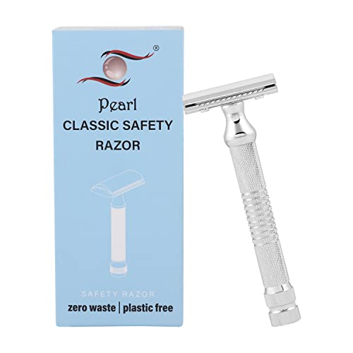 Pearl Shaving Double Edge Close Comb Safety Razor for Men - Reusable Ecofriendly DE shaving Razor for Men | Premium Single Blade Razor for Men Razor | Classic & Traditional Shaving Kit for Men | Men&