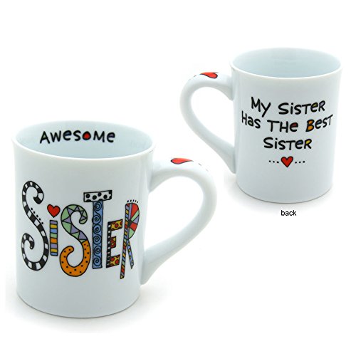 Enesco Our Name is Mud Awesome Sister Cuppa Doodle Porcelain Mug, 16 oz.