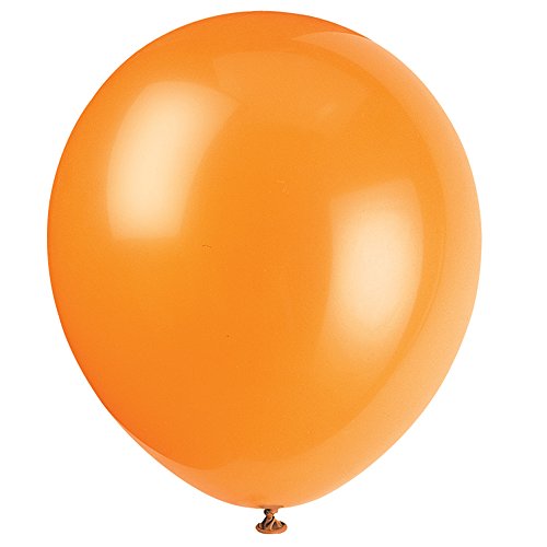Unique Industries, 12" Latex Balloons, DIY Party Decoration - Pack of 10, Pumpkin Orange