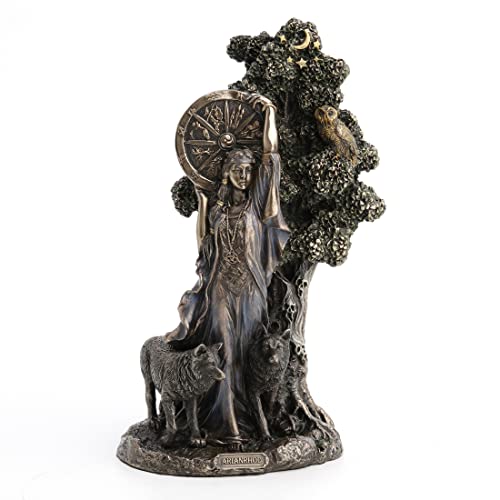 Unicorn Studio Veronese Design 9.5" Arianrhod The Goddess of Fate Cold Cast Resin Antique Bronze Finish Statue