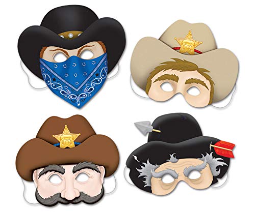 Beistle Western Masks (4/Pkg)