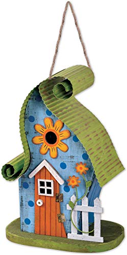 Sunset Vista 93330 Green and Blue Birdhouse 9-inch High