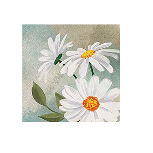 Carson Home Daisy House Coaster, 4-inch Square, Set of 4