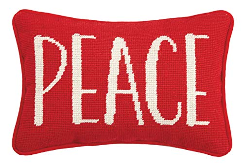 Peking Handicraft 31JES195C12OB Peace Needlepoint Pillow, 12-inch Long, Wool and Cotton