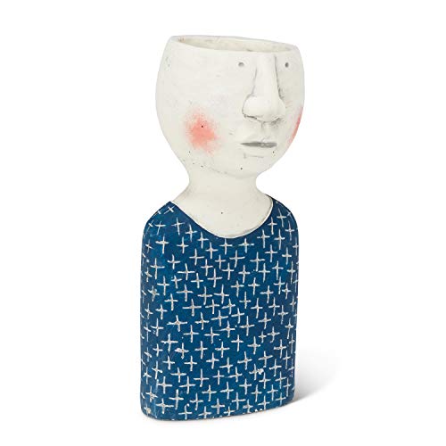 Abbott Collection  27-KINFOLK-436 Lg Male Head Planter-13 H, Multi Colour