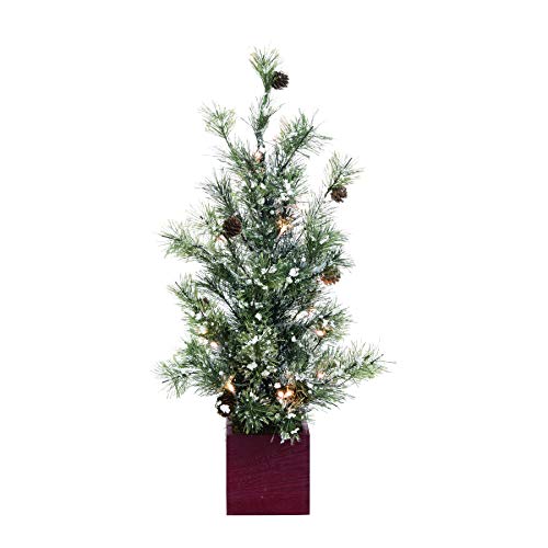 Transpac G6783 Large Light Up Tree with Pinecones and Box, 24-inch Height