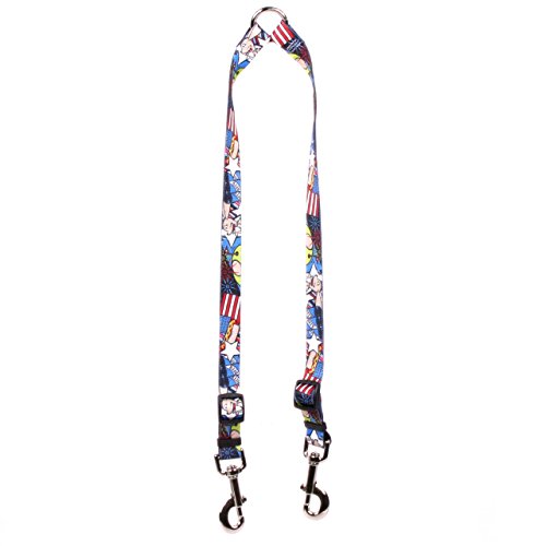 Yellow Dog Design American Dream Coupler Dog Leash 3/8" Wide and 9 to 12" Long, Small