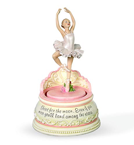Roman Ballet Collection Joseph's Studio Exclusive Revolving Ballerina Musical Figurine with a Verse Shoot for The Moon Land Among The Stars, 7.25-Inch