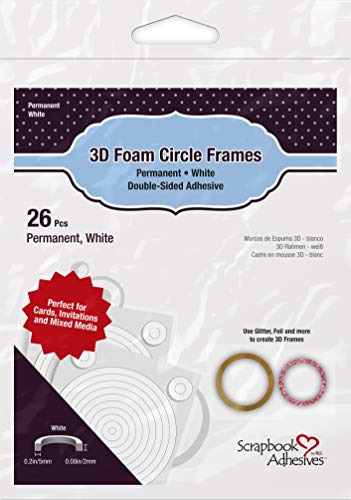 Scrapbook Adhesives by 3L 3D Foam Circular Frames, White