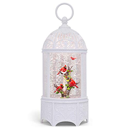 Roman 133349 Led Swirl Birdcage Christmas Cardinal, 10.2 inch, Multicolor