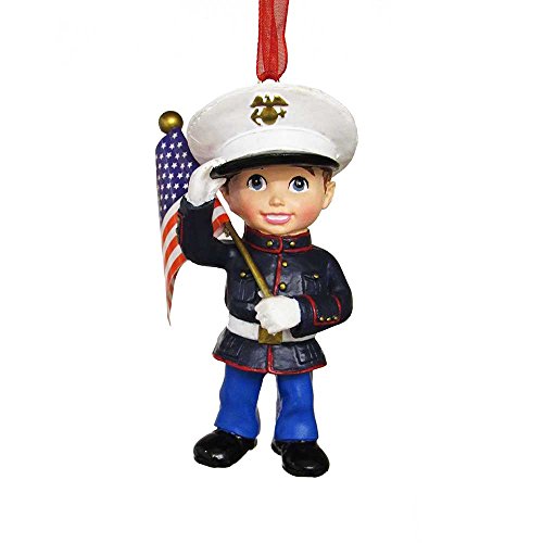 Kurt Adler 3.38" Resin U.s. Marines Boy Ornament