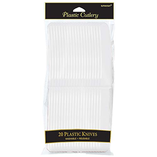 Amscan Plastic Premium Knives, 20 pieces, Frosty White