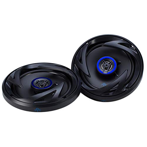 Maxxsonics Autotek ATS65CXS 6.5 Inch Coaxial Car Speakers (Black and Blue, Pair) - 300 Watt Max, 2 Way, Voice Coil, Neo-Mylar Soft Dome Tweeter, Pair of 2 Car Speakers