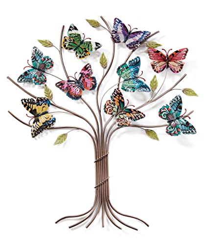 Giftcraft 715894 Tree D√©cor with Butterflies, 29.53 inch, Metal
