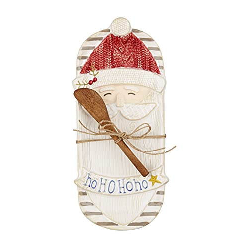 Mud Pie Santa Butter Dish Set, 9 3/4-inch