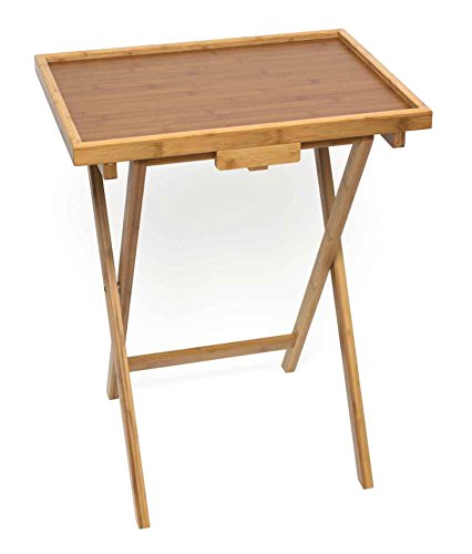 Lipper International Snack Table with Lip, Set of Two, Bamboo