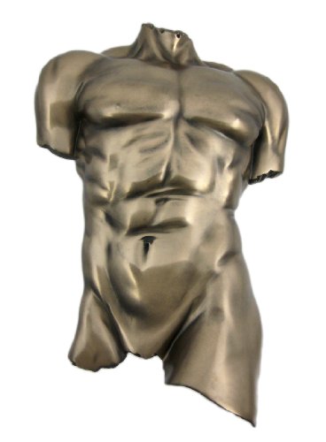 Unicorn Studio Veronese Bronze Finish Nude Male Torso Wall Hanging Figure Anatomy