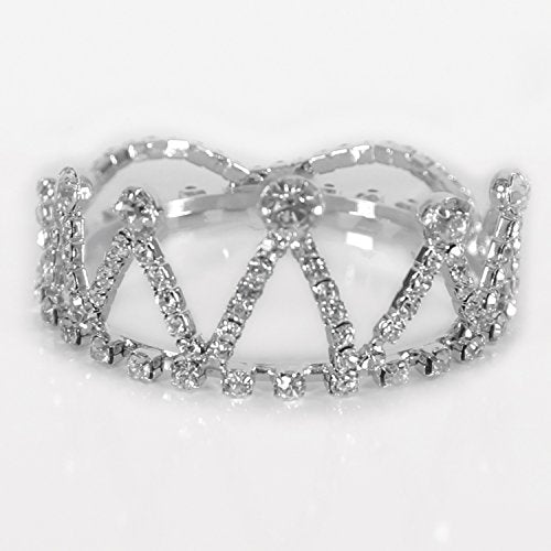 Creative Brands Stephan Baby Birthday Princess Girl Metal Silver Crystal Mini Crown