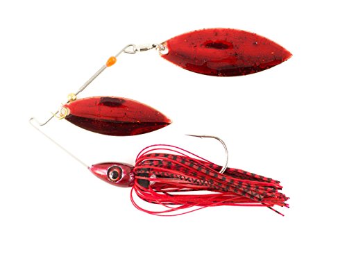 Nichols Lures Pulsator Metal Flake Double Willow Spinnerbait, Red Shad, 1/2-Ounce