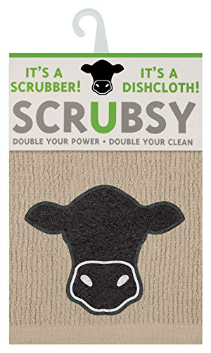 M√úkitchen Scrubsy Dishcloth and Scrubber, Cow