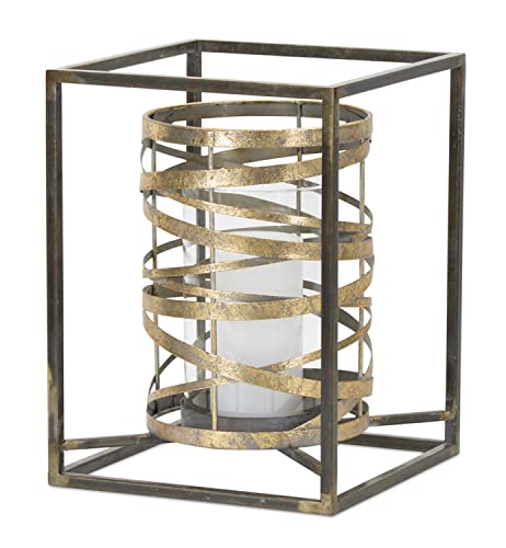 Melrose 78456 Candle Holder,13.25-inch Height, Metal/Glass