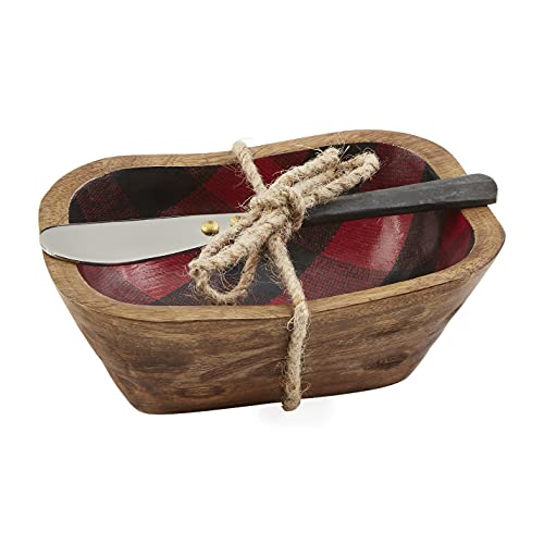 Mud Pie Buffalo Plaid Enamel Dip Bowl, 6-inch