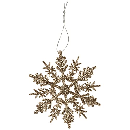 Primitives By Kathy Gold Glitter Snowflake Hanging Christmas Ornament 3 Inch x 3 Inch