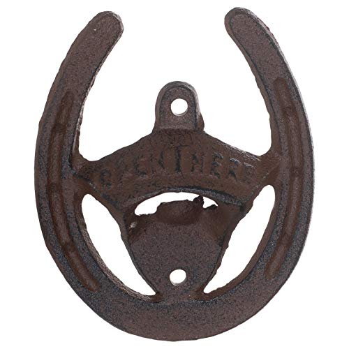 Giftcraft Horseshoe Design Rustic Brown 5 x 4 Cast Iron Metal Wall Mount Bottle Opener
