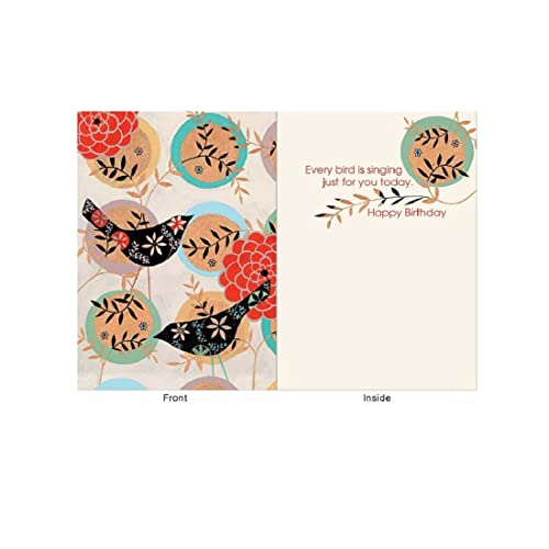 Design Design Love Birds on Floral Birthday Card