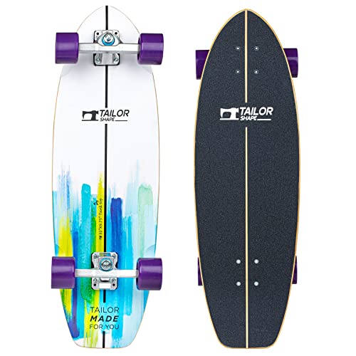 TailorShape Tanktop PRO Surf Skateboard | 31" Canadian Maple SurfSkate Surf Trainer, for Cruising and Carving (31" Tanktop PRO)