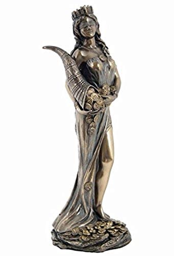 Unicorn Studio US 7.25 Inch Blinded Greek Goddess Fortuna Cold Cast Bronze Figurine