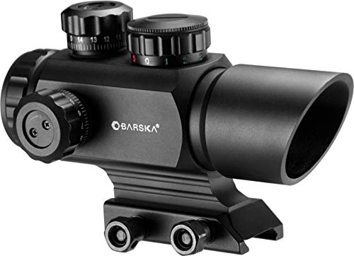BARSKA AC12176 1x35 Red Dot Rifle Scope Illuminated Red/Green Multi Reticle with Mount, Matte Black