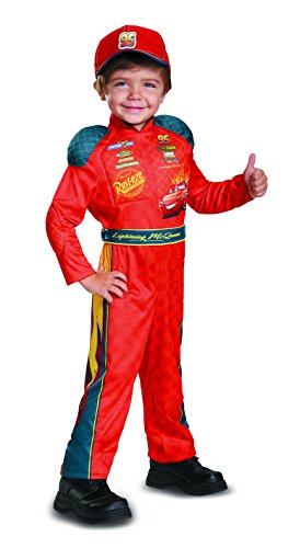 Disguise Cars 3 Lightning Mcqueen Classic Toddler Costume, Red, Large (4-6)