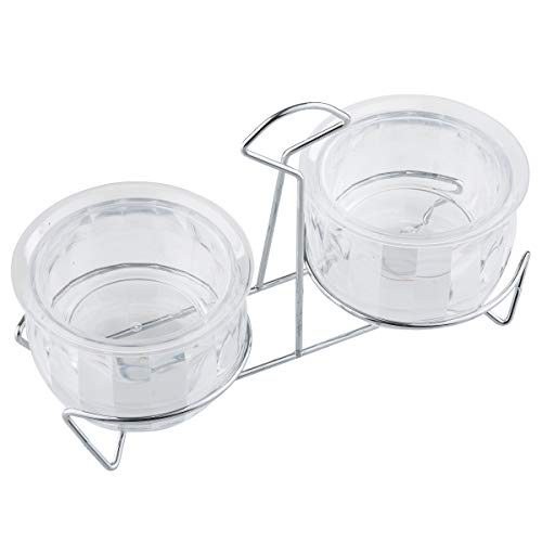 TableCraft 10004 Chiller Collection Dip Bowl Set, Includes (2) 14 oz Bowls & Rack