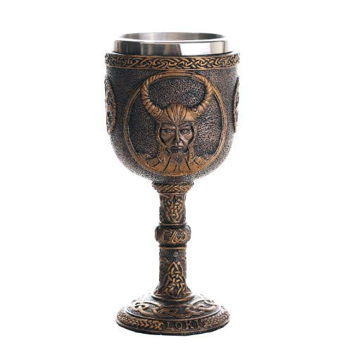 Pacific Trading Giftware Norse Mythology Trickster God Loki Wine Goblet Chalice Cup 7oz